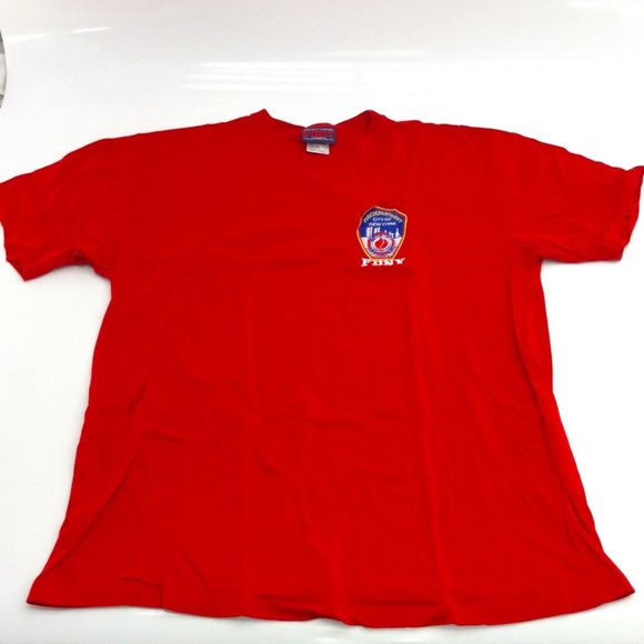 FDNY New York City Fire Department Embroidered T-shirt Red 2XL - Picture 1 of 4